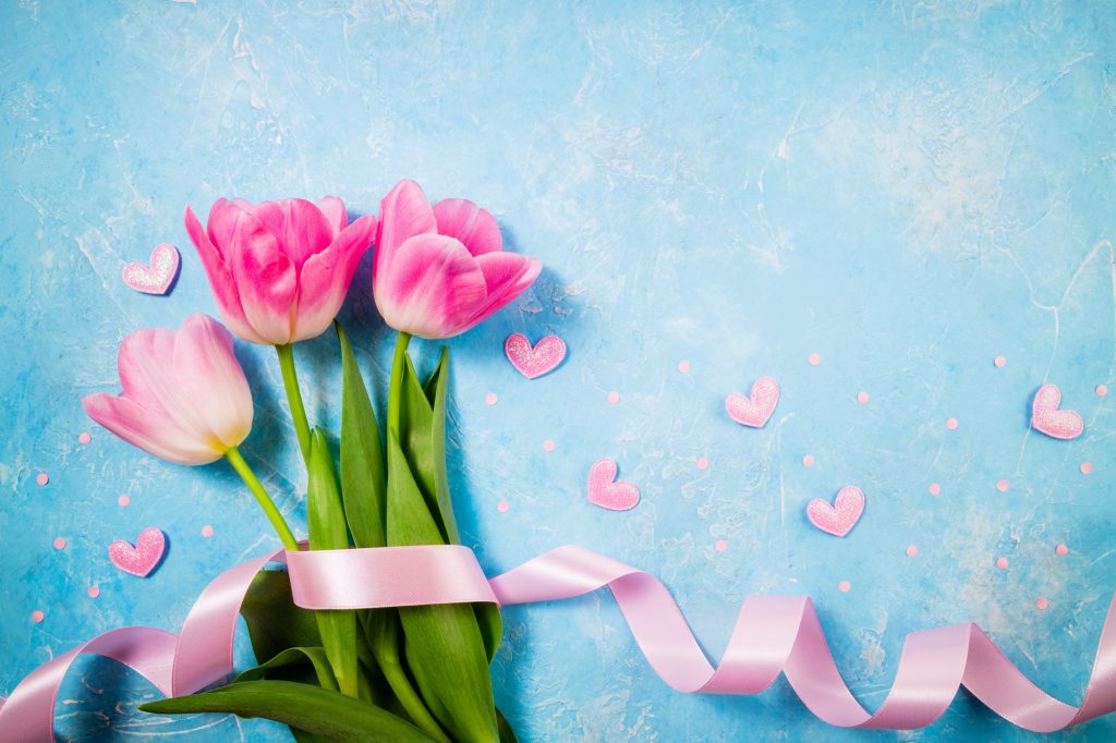 Spring holiday background. Flowers for Valentine's, Mother's or Women's Day